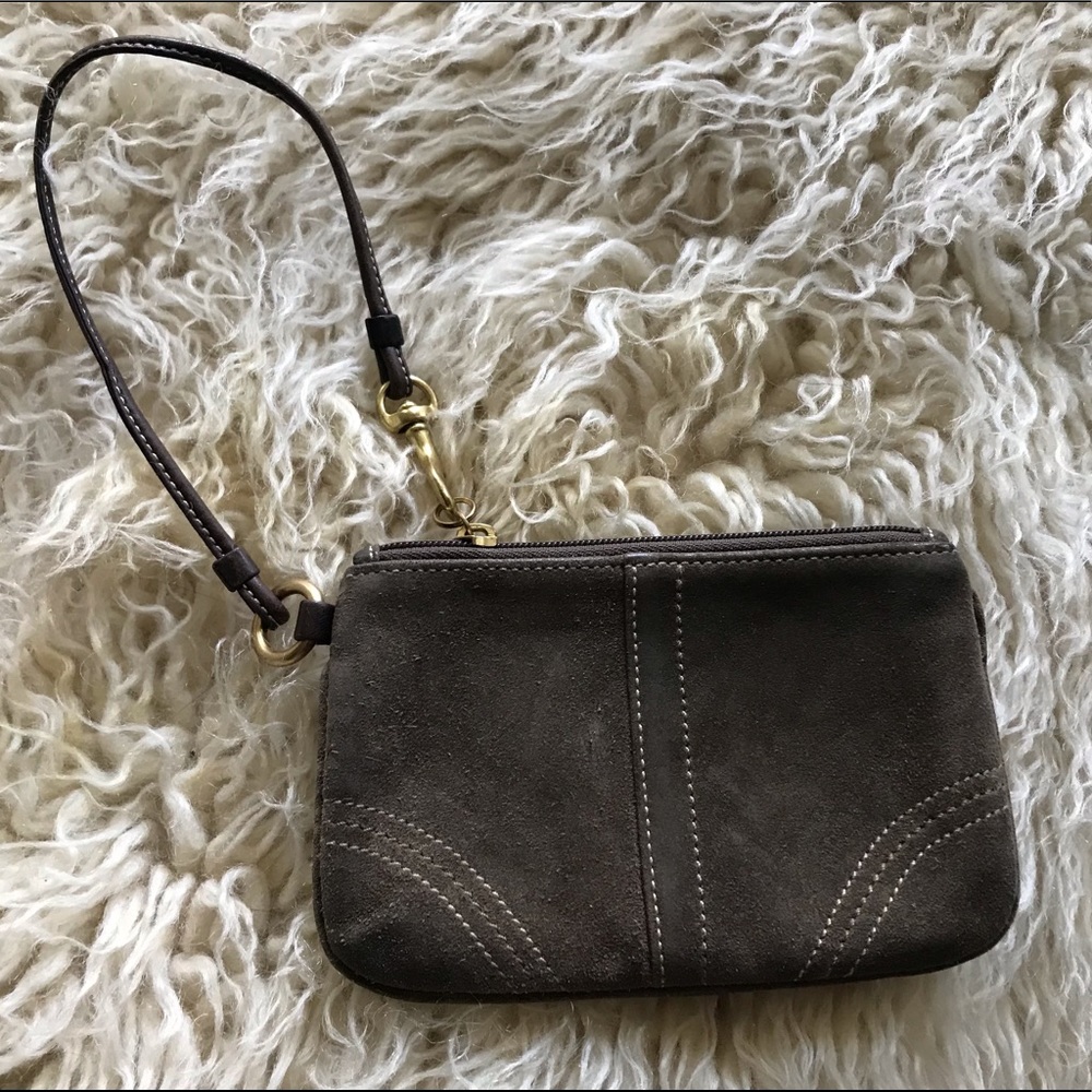 EUC-Coach Suede Wristlet